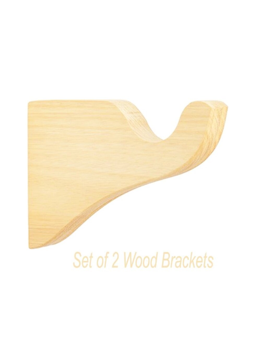 Kirsch Wood Trends Unfinished Rod Bracket Set of 2 for 1-3/8" Pole #5611EG091